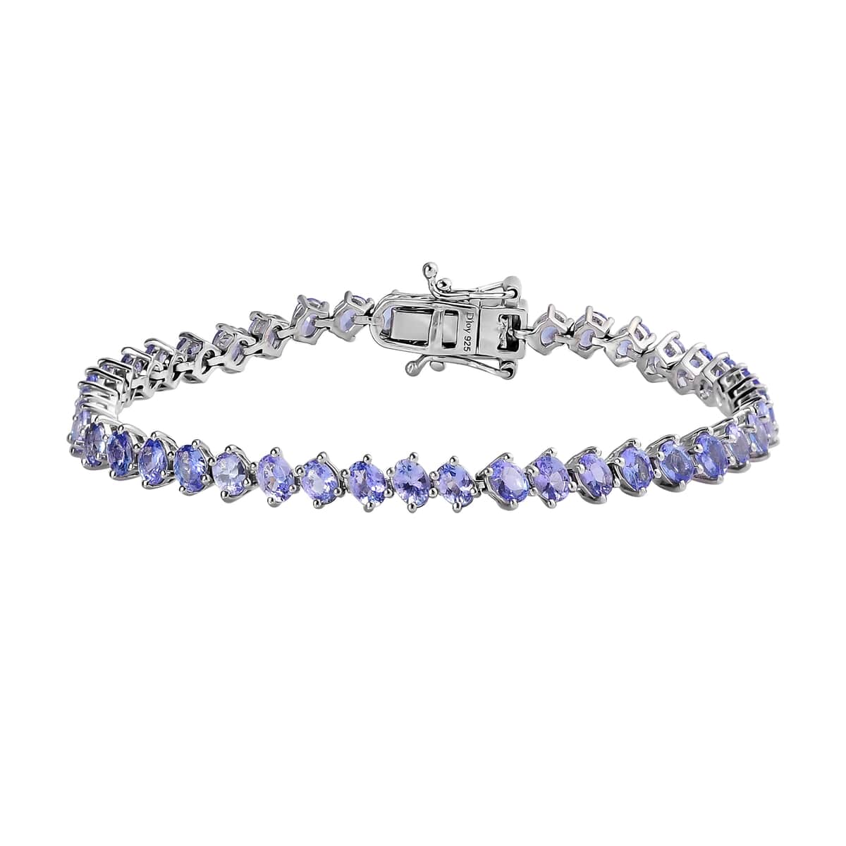 Tanzanite Sea Waves Bracelet in Platinum Over Sterling Silver (6.50 In) 7.30 ctw image number 0