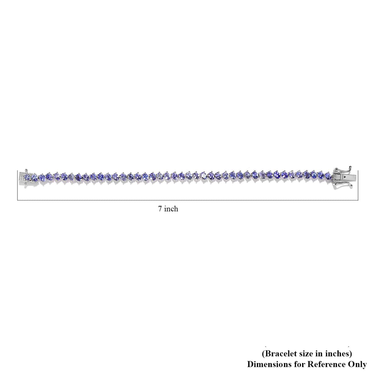 Tanzanite Sea Waves Bracelet in Platinum Over Sterling Silver (6.50 In) 7.30 ctw image number 4