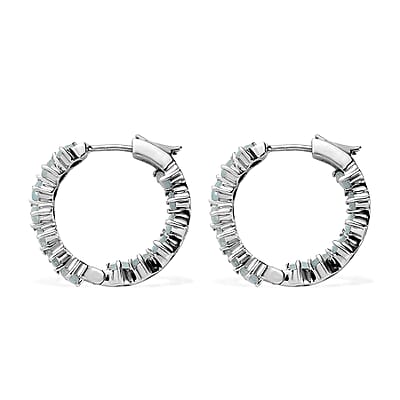 Grandidierite Inside Out Hoop Earrings in Platinum Over Sterling Silver 4.40 ctw