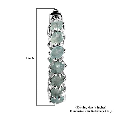 Grandidierite Inside Out Hoop Earrings in Platinum Over Sterling Silver 4.40 ctw