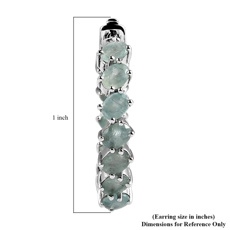 Grandidierite Inside Out Hoop Earrings in Platinum Over Sterling Silver 4.40 ctw