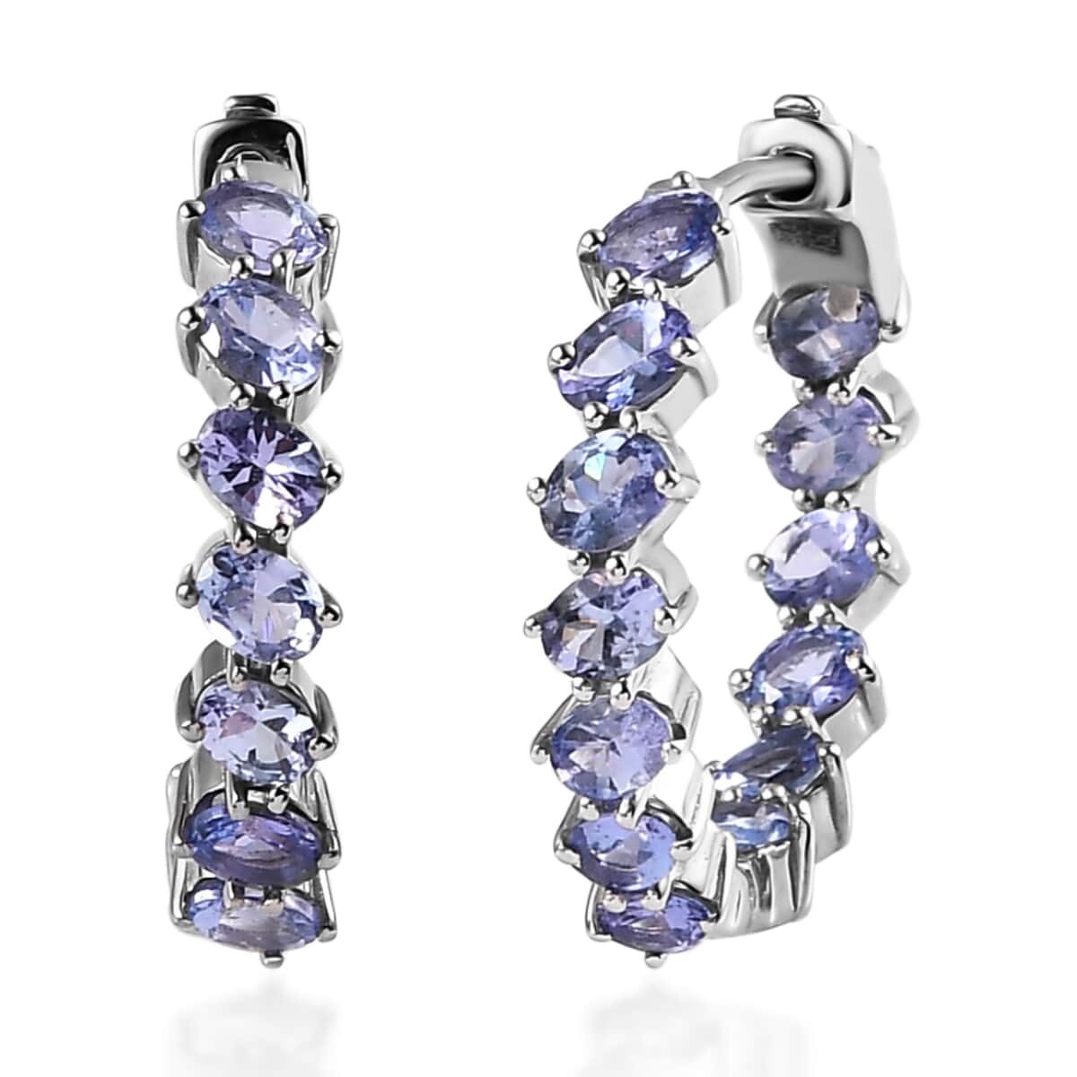 Tanzanite Sea Waves Earrings in Platinum Over Sterling Silver 4.00 ctw image number 0