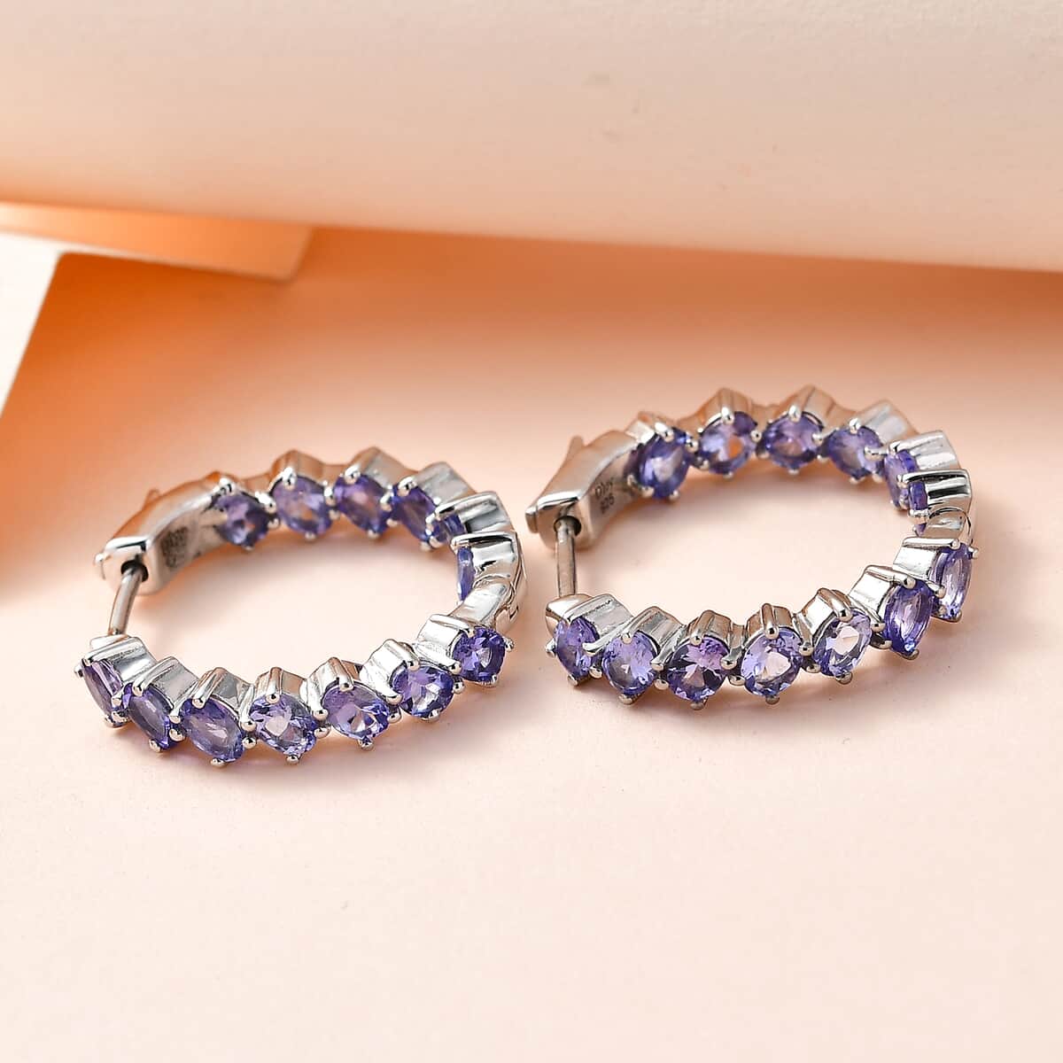 Tanzanite Sea Waves Earrings in Platinum Over Sterling Silver 4.00 ctw image number 1