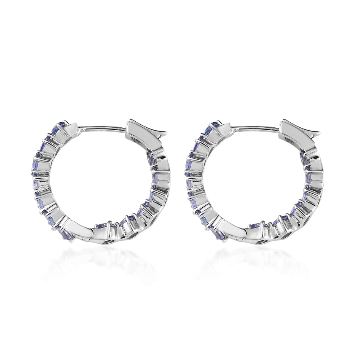 Tanzanite Sea Waves Earrings in Platinum Over Sterling Silver 4.00 ctw image number 3