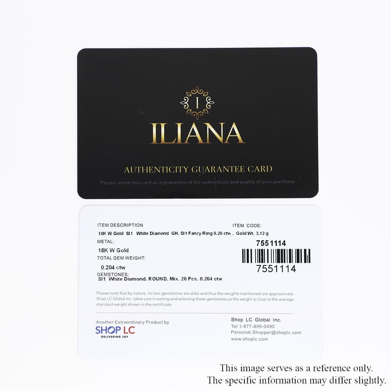 Iliana 18K White Gold Diamond G-H SI Floral Chevron Band Ring (Size 6.0) 0.20 ctw