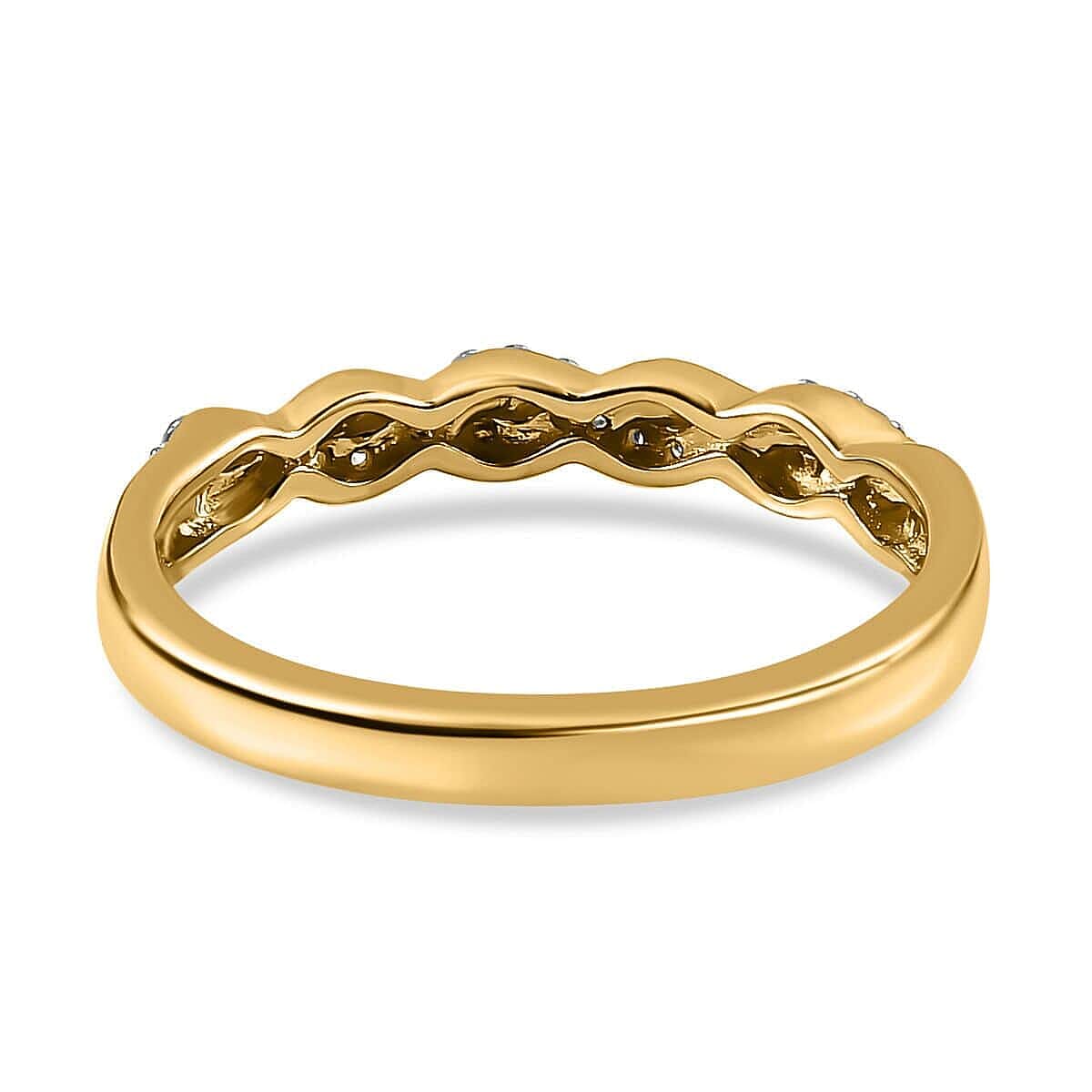 Iliana 18K Yellow Gold Diamond G-H SI1 Forever Love Twisted Band Ring (Size 6.0) 0.10 ctw image number 4