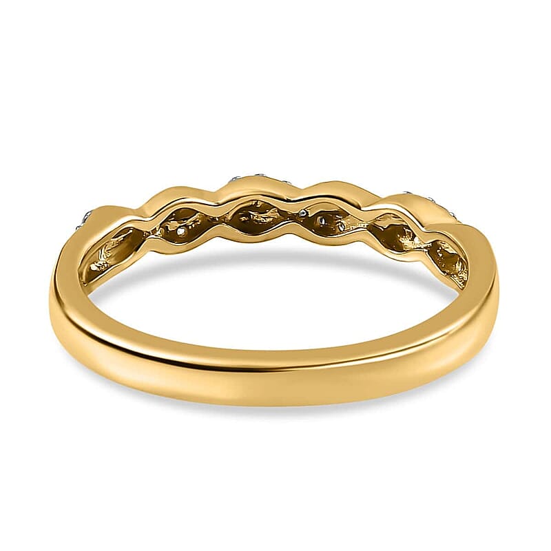 Iliana 18K Yellow Gold Diamond G-H SI1 Forever Love Twisted Band Ring (Size 6.0) 0.10 ctw