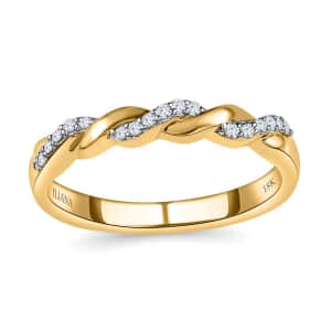 Iliana 18K Yellow Gold Diamond G-H SI1 Forever Love Twisted Band Ring (Size 7.0) 0.10 ctw