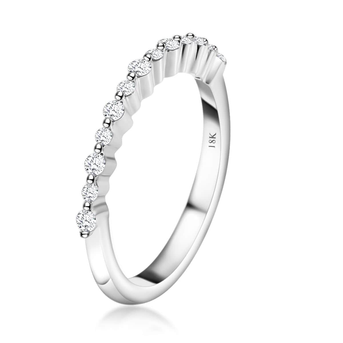 Iliana 18K White Gold G-H SI1 White Diamond Band Ring (Size 6.0) 2.65 Grams 0.25 ctw image number 3