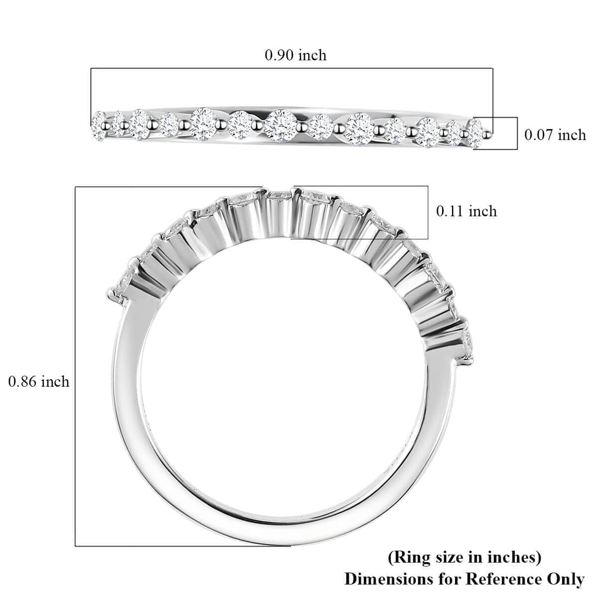 Iliana 18K White Gold G-H SI1 White Diamond Band Ring (Size 6.0) 2.65 Grams 0.25 ctw image number 5