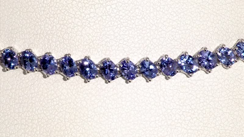 Doorbuster Tanzanite Tennis Necklace (18 Inches) in Platinum Over Sterling Silver 20.15 ctw