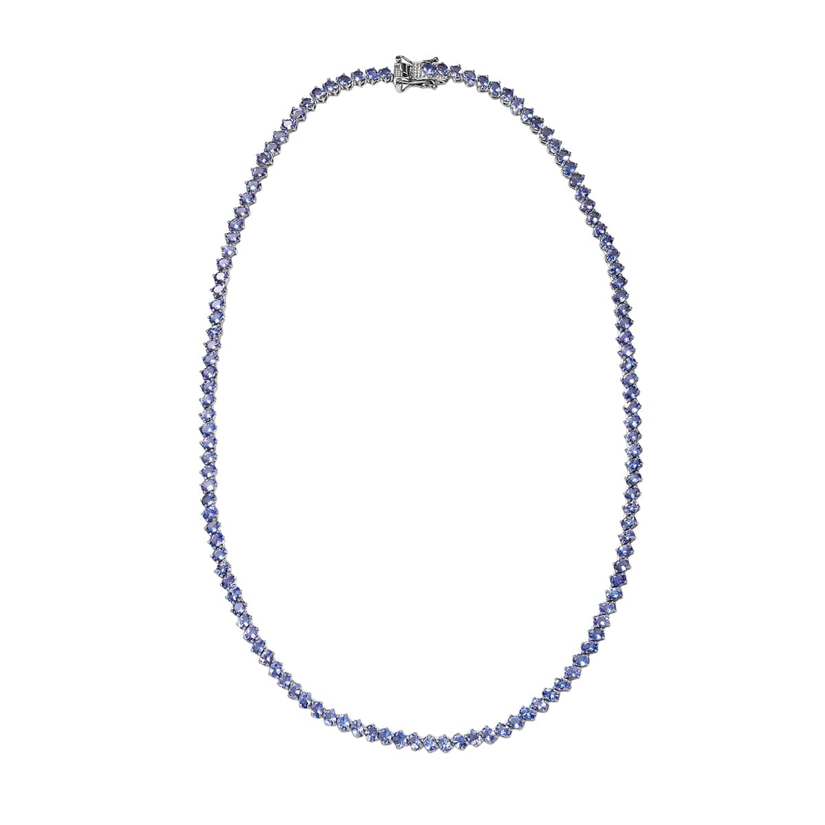 Doorbuster Tanzanite Tennis Necklace (18 Inches) in Platinum Over Sterling Silver 20.15 ctw image number 3