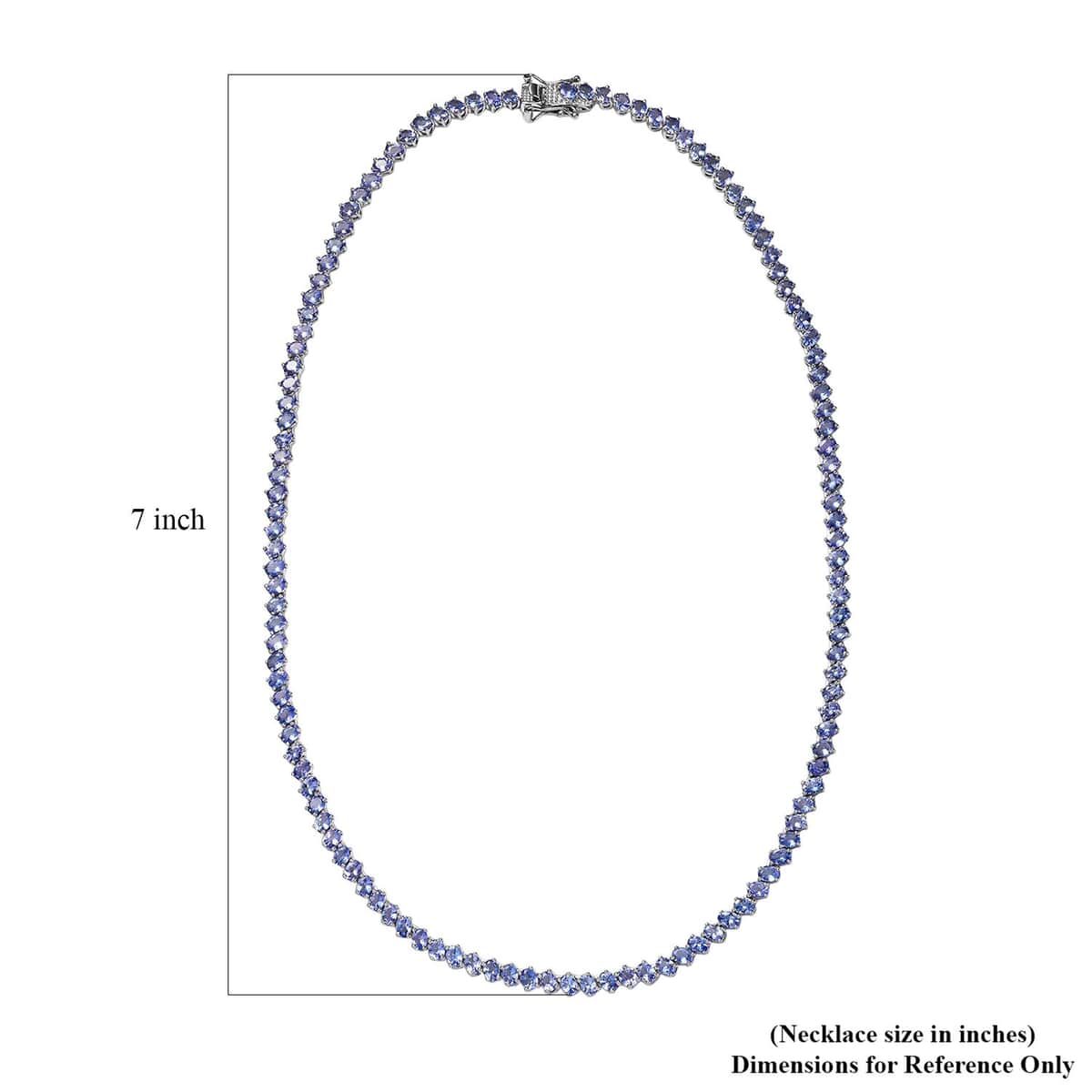 Tanzanite Sea Waves Necklace 18 Inches in Platinum Over Sterling Silver 20.15 ctw image number 5