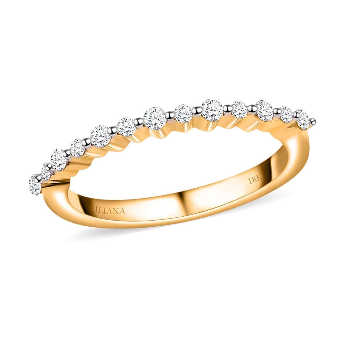 Iliana 18K Yellow Gold G-H SI1 White Diamond Band Ring (Size 6.0) 2.75 Grams 0.25 ctw image number 0