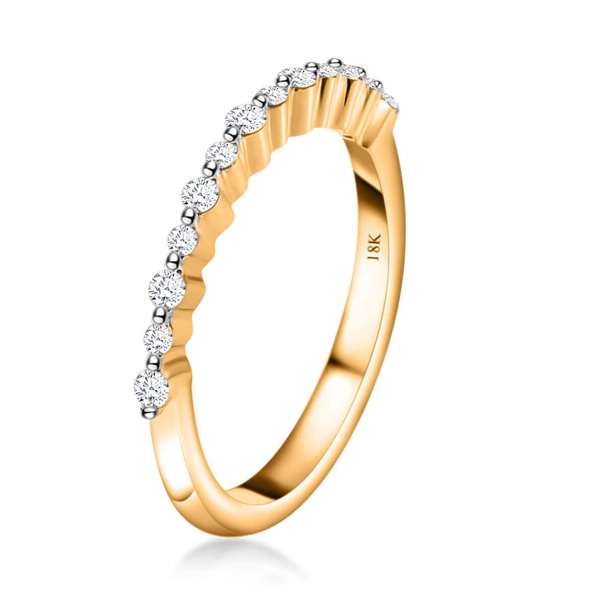 Iliana 18K Yellow Gold G-H SI1 White Diamond Band Ring (Size 7.0) 2.75 Grams 0.25 ctw image number 3