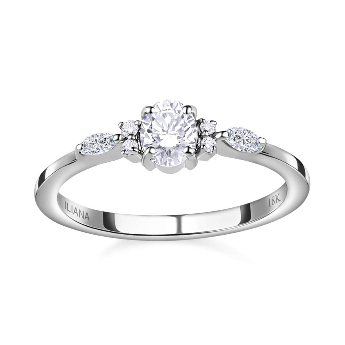 Iliana 18K White Gold Diamond G-H SI Ring (Size 6.0) 0.50 ctw image number 0