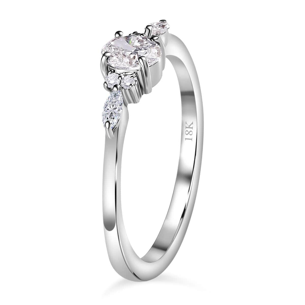 Iliana 18K White Gold Diamond G-H SI Ring (Size 7.0) 0.50 ctw image number 3