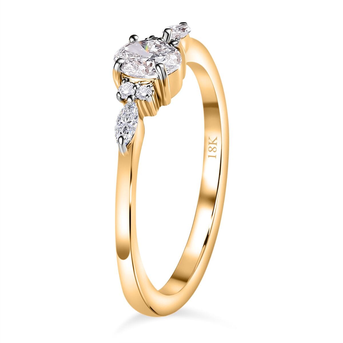 Iliana 18K Yellow Gold Diamond G-H SI Ring (Size 7.0) 0.50 ctw image number 3