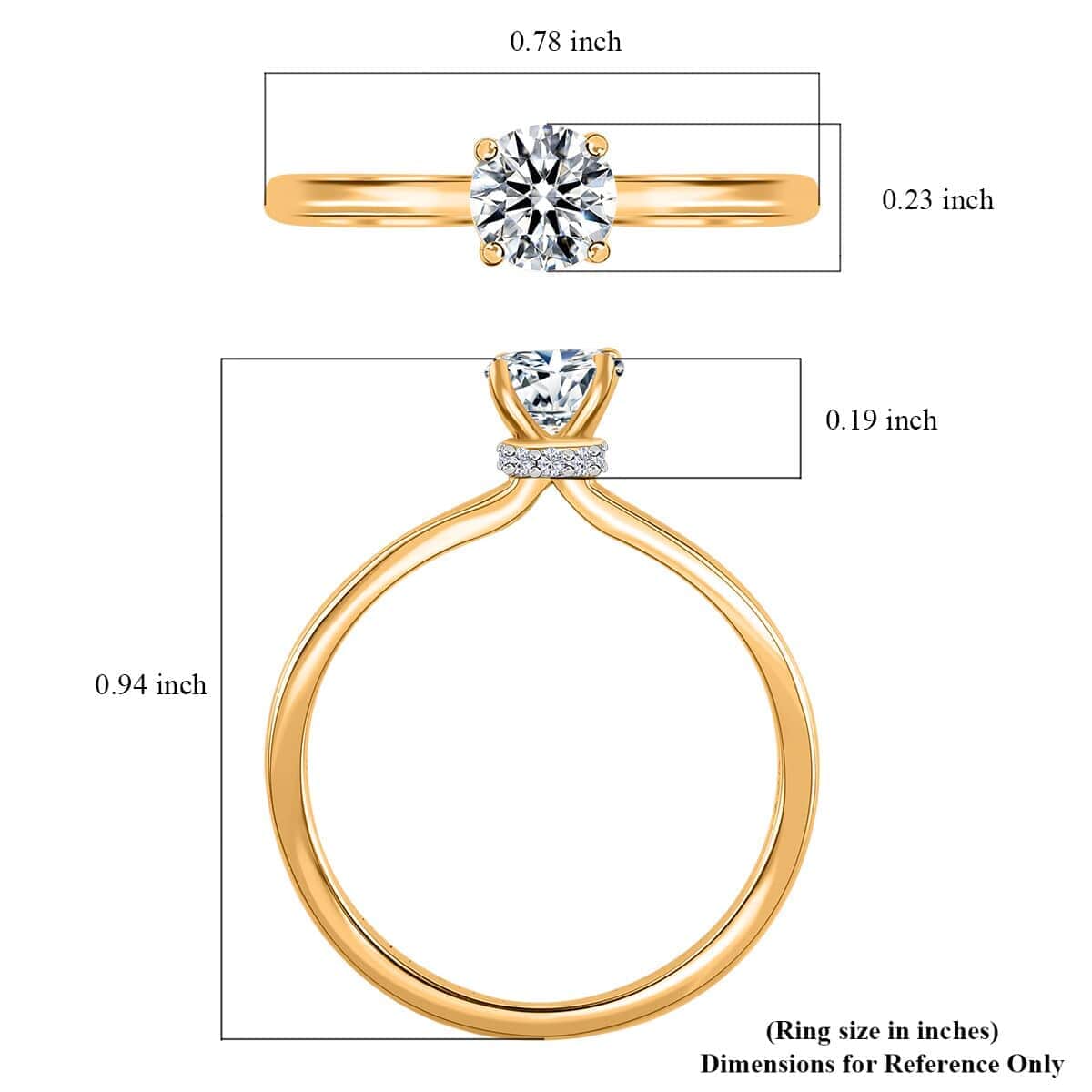 Iliana 18K Yellow Gold Diamond G-H SI1 Ring (Size 6.0) 0.50 ctw image number 5