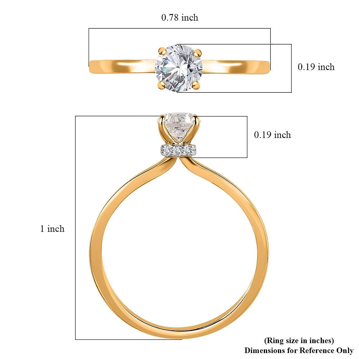 Iliana 18K Yellow Gold Diamond G-H SI1 Ring (Size 6.0) 0.50 ctw