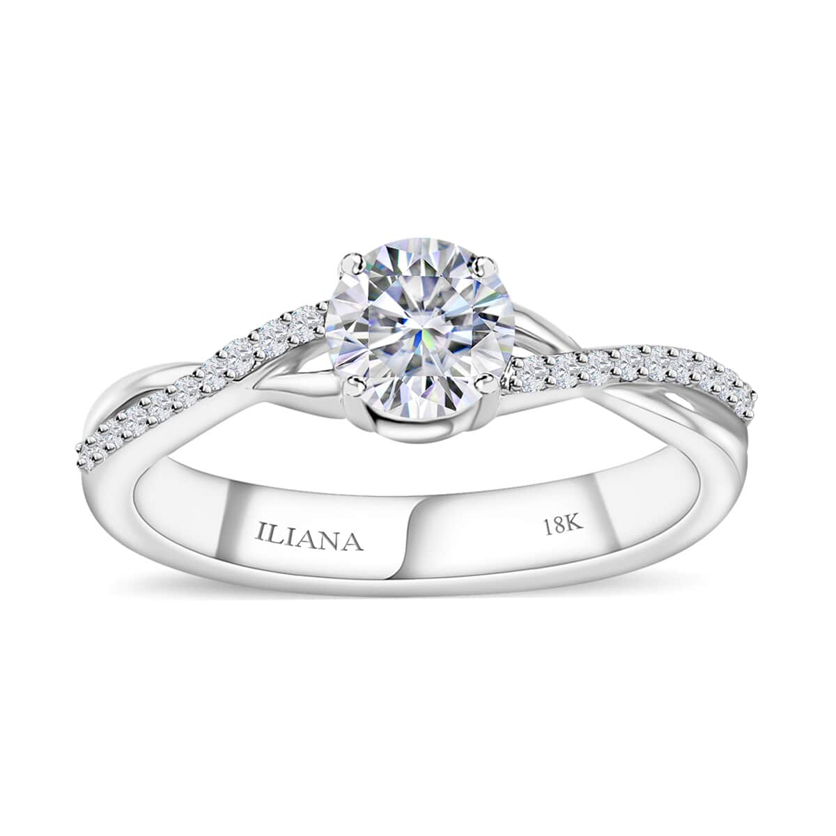 Iliana 18K White Gold G-H SI1 Diamond Criss Cross Ring (Size 6.0) 4.15 Grams 0.75 ctw image number 0