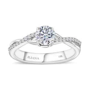 Iliana 18K White Gold G-H SI1 Diamond Criss Cross Ring (Size 6.0) 4.15 Grams 0.75 ctw