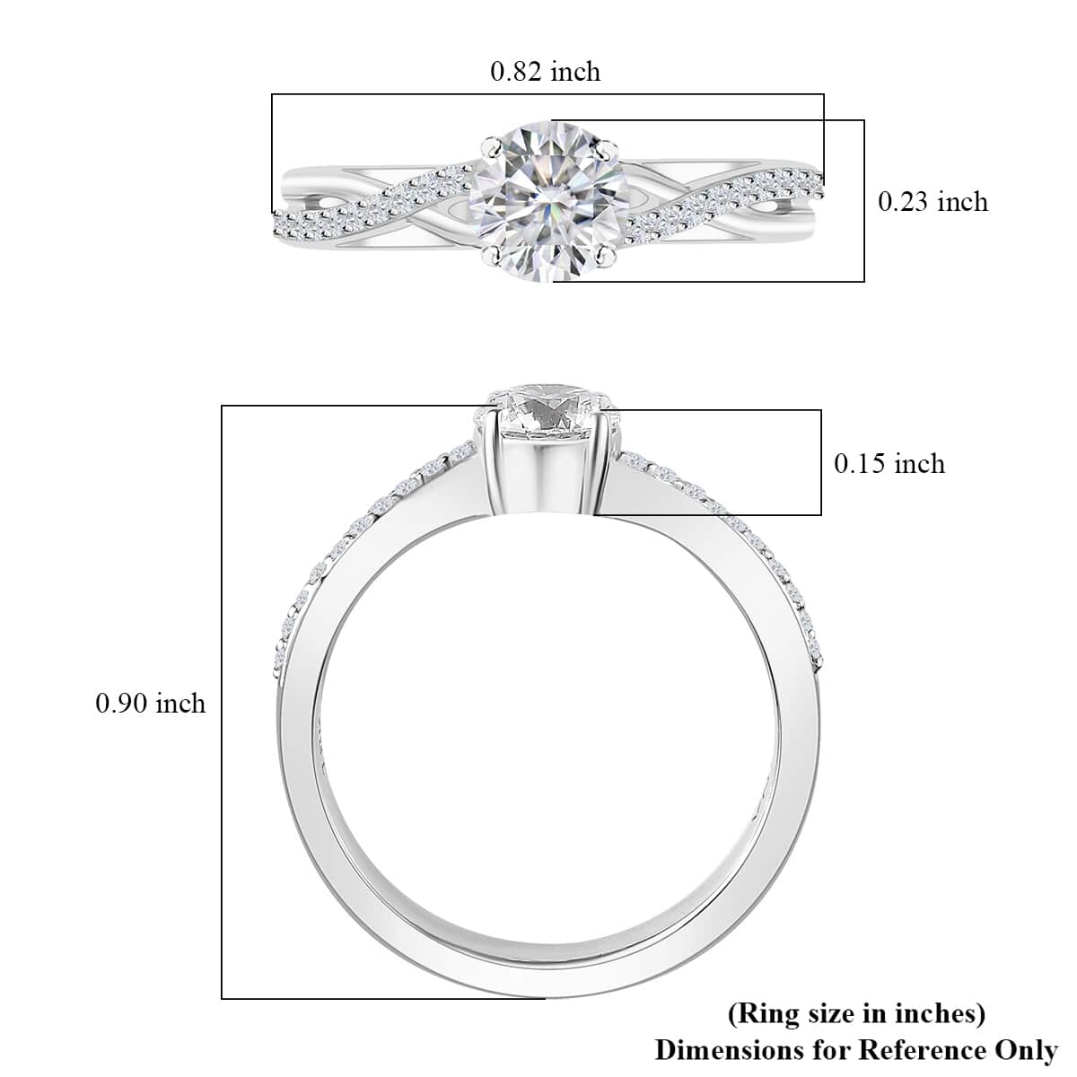 Iliana 18K White Gold G-H SI1 Diamond Criss Cross Ring (Size 6.0) 4.15 Grams 0.75 ctw image number 6