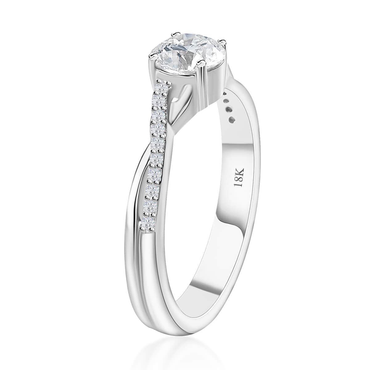 Iliana 18K White Gold G-H SI1 Diamond Criss Cross Ring (Size 7.0) 4.15 Grams 0.75 ctw image number 4