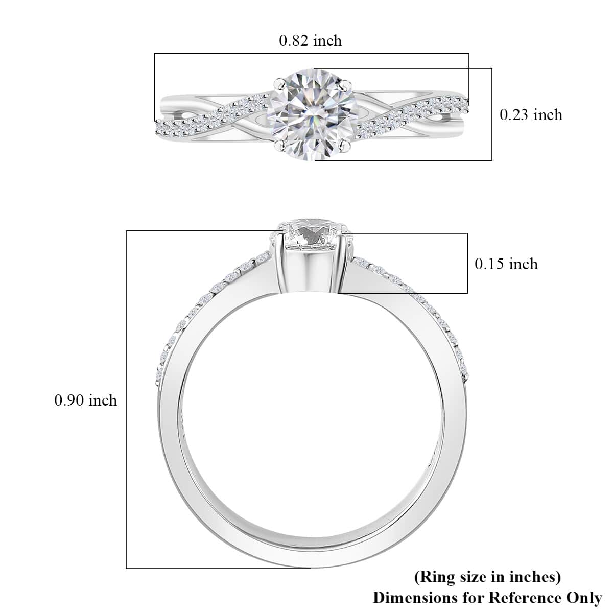 Iliana 18K White Gold G-H SI1 Diamond Criss Cross Ring (Size 7.0) 4.15 Grams 0.75 ctw image number 6