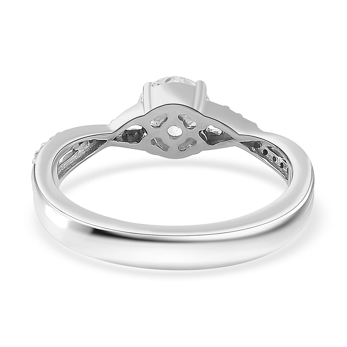 Iliana 18K White Gold G-H SI1 Diamond Criss Cross Ring (Size 8.0) 4.15 Grams 0.75 ctw image number 5