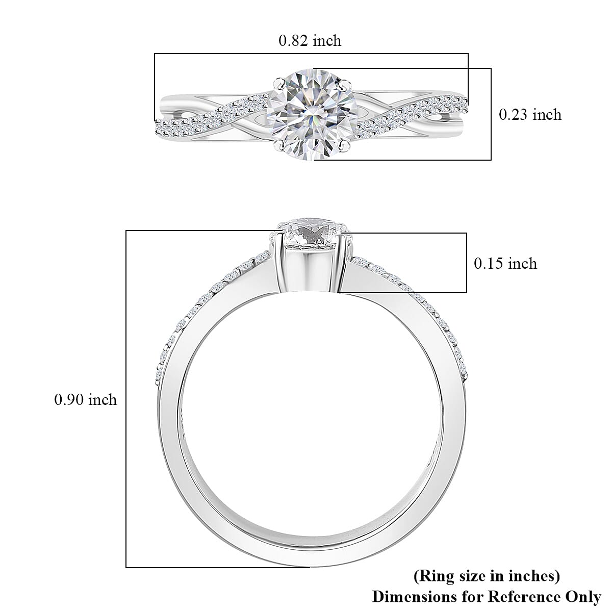Iliana 18K White Gold G-H SI1 Diamond Criss Cross Ring (Size 8.0) 4.15 Grams 0.75 ctw image number 6