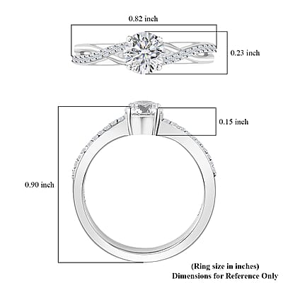 Iliana 18K White Gold G-H SI1 Diamond Criss Cross Ring (Size 8.0) 4.15 Grams 0.75 ctw