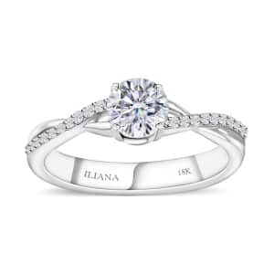 Iliana 18K White Gold G-H SI1 Diamond Criss Cross Ring (Size 9.0) 4.15 Grams 0.75 ctw