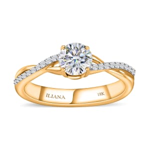 Iliana 18K Yellow Gold G-H SI1 Diamond Criss Cross Ring (Size 6.0) 3.95 Grams 0.75 ctw