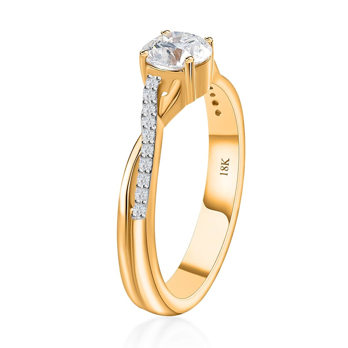 Iliana 18K Yellow Gold G-H SI1 Diamond Criss Cross Ring (Size 6.0) 3.95 Grams 0.75 ctw image number 4