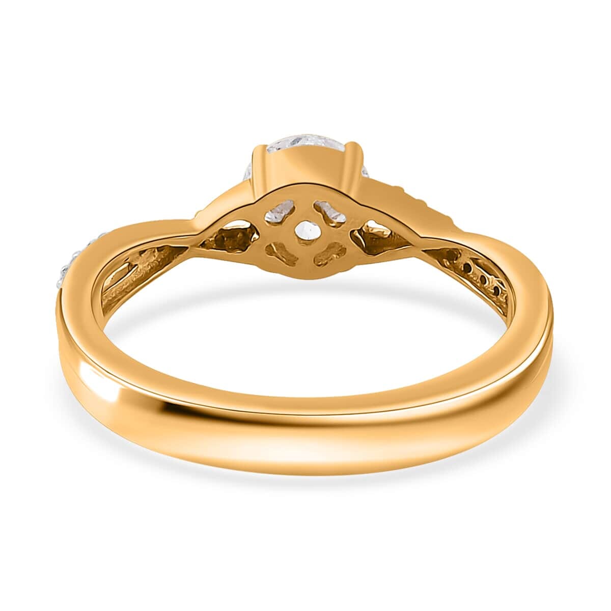 Iliana 18K Yellow Gold G-H SI1 Diamond Criss Cross Ring (Size 6.0) 3.95 Grams 0.75 ctw image number 5