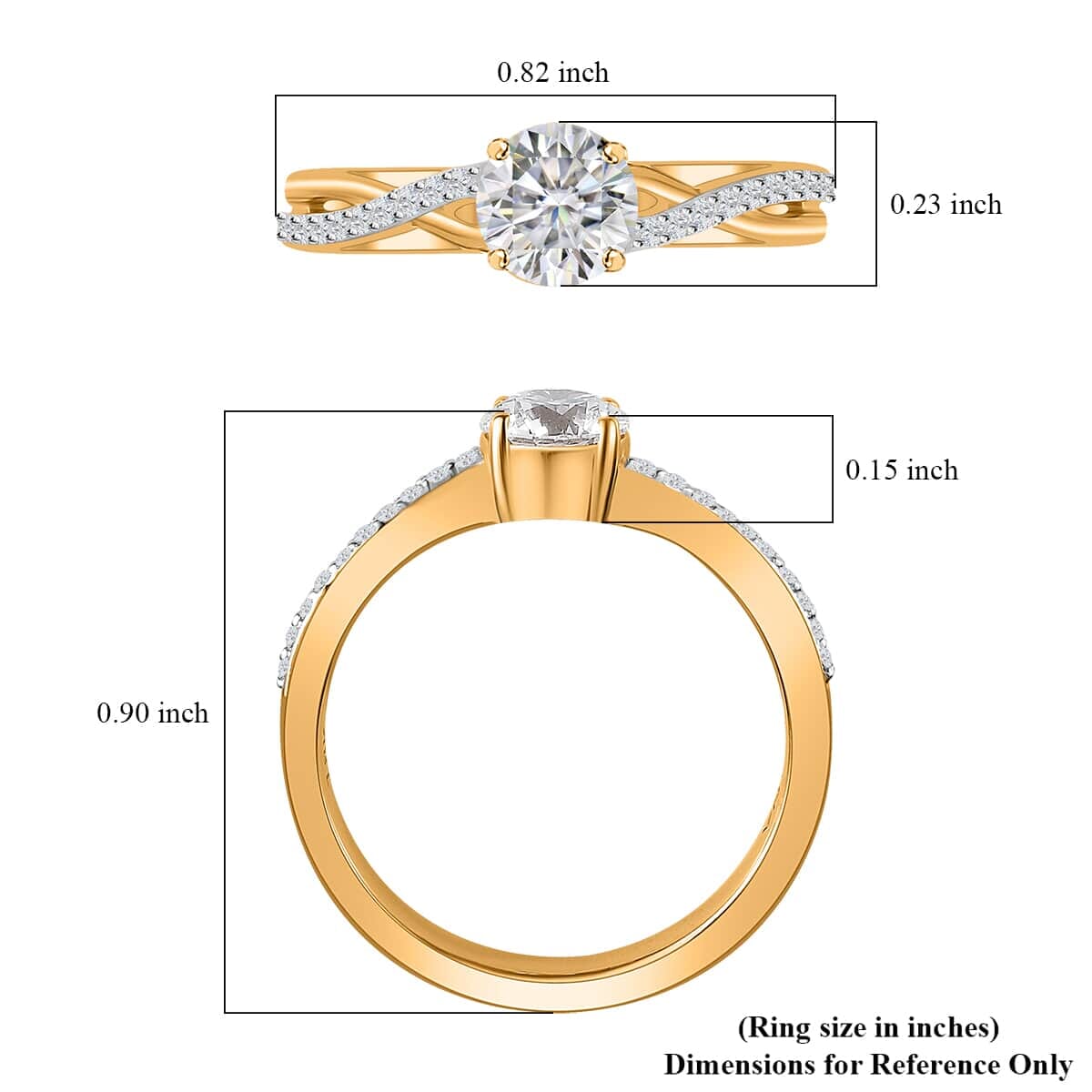 Iliana 18K Yellow Gold G-H SI1 Diamond Criss Cross Ring (Size 6.0) 3.95 Grams 0.75 ctw image number 6