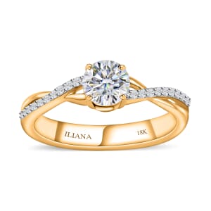Iliana 18K Yellow Gold G-H SI1 Diamond Criss Cross Ring (Size 7.0) 3.95 Grams 0.75 ctw
