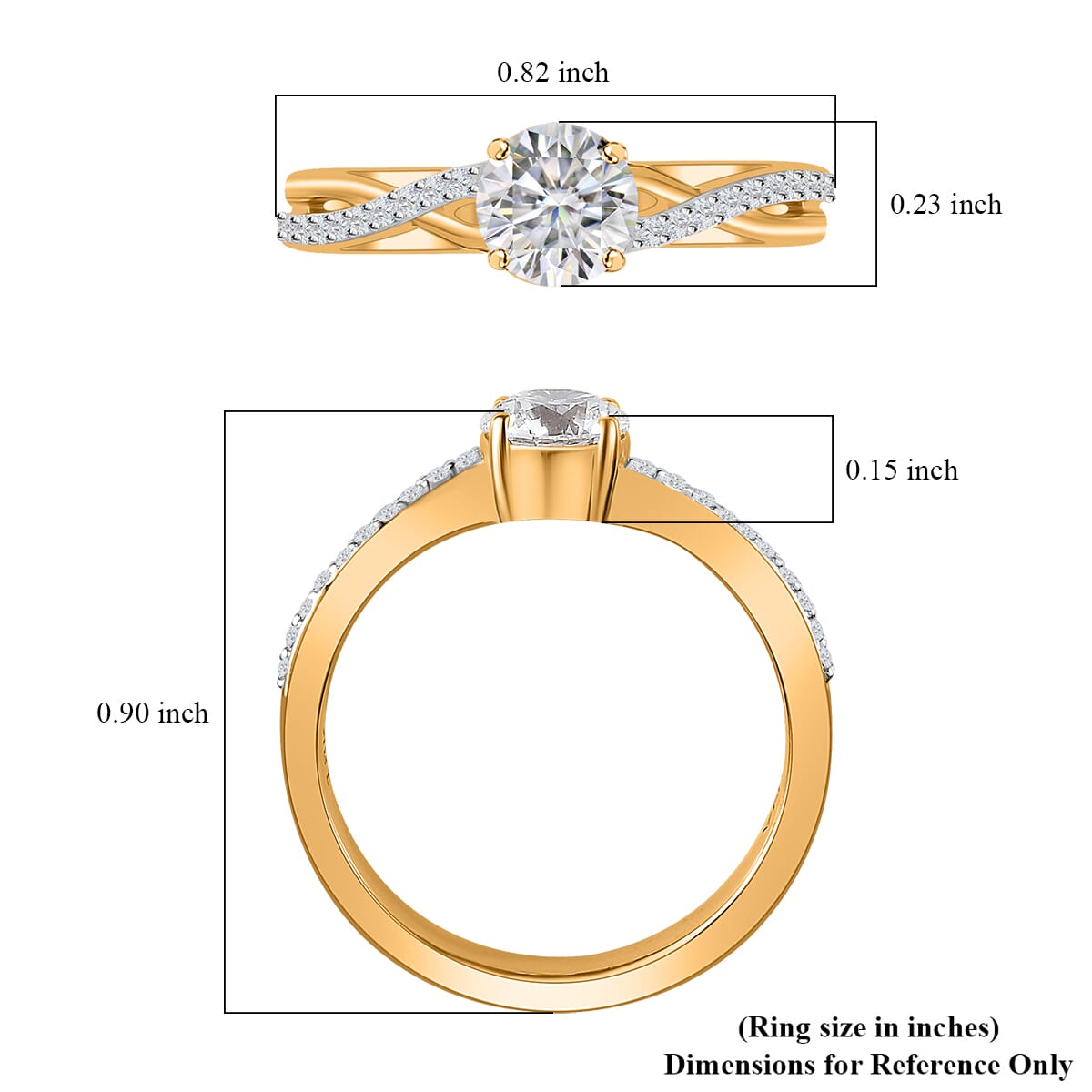 Iliana 18K Yellow Gold G-H SI1 Diamond Criss Cross Ring (Size 7.0) 3.95 Grams 0.75 ctw image number 6