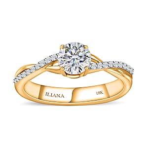 Iliana 18K Yellow Gold G-H SI1 Diamond Criss Cross Ring (Size 9.0) 3.95 Grams 0.75 ctw