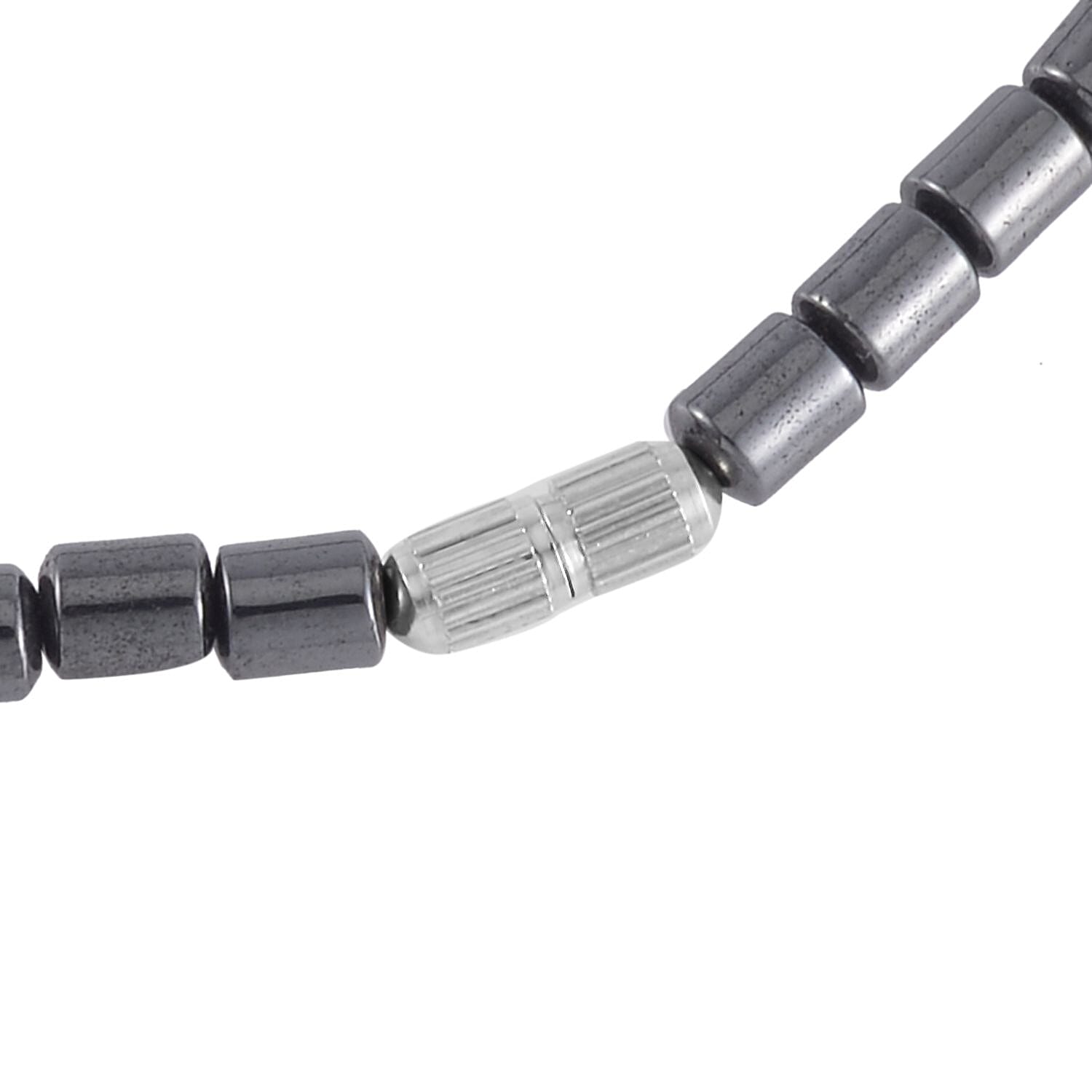 Hematite Elephant Pendant with Beaded Necklace 20 Inches in Dualtone 100.00 ctw