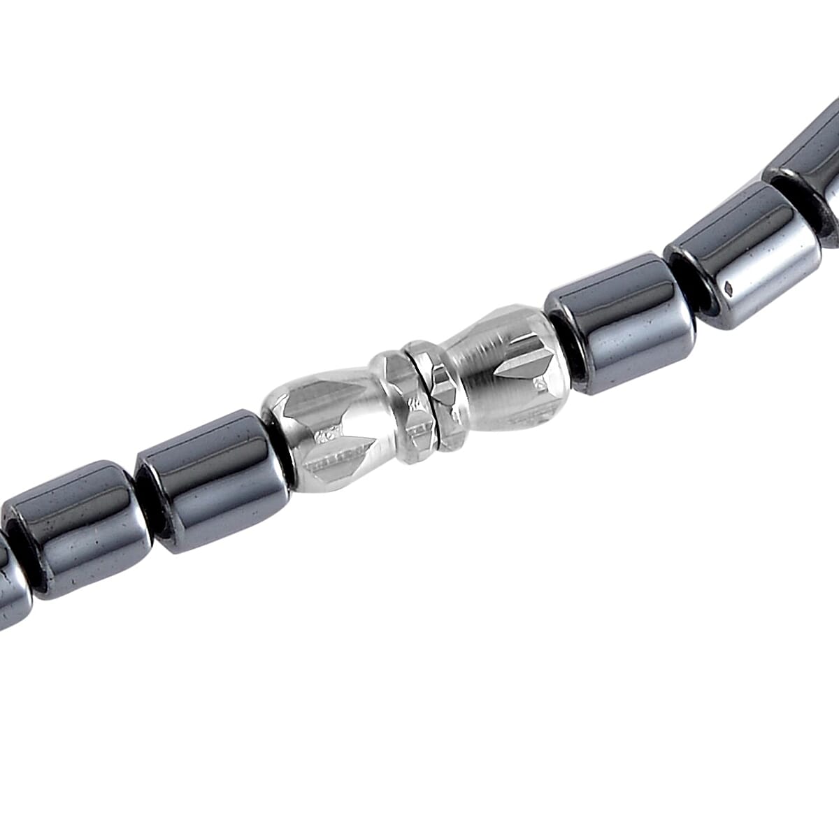 Hematite and Multi Gemstone Fancy and Heart Pendant with Beaded Necklace 20 Inches in Silvertone 94.00 ctw image number 4