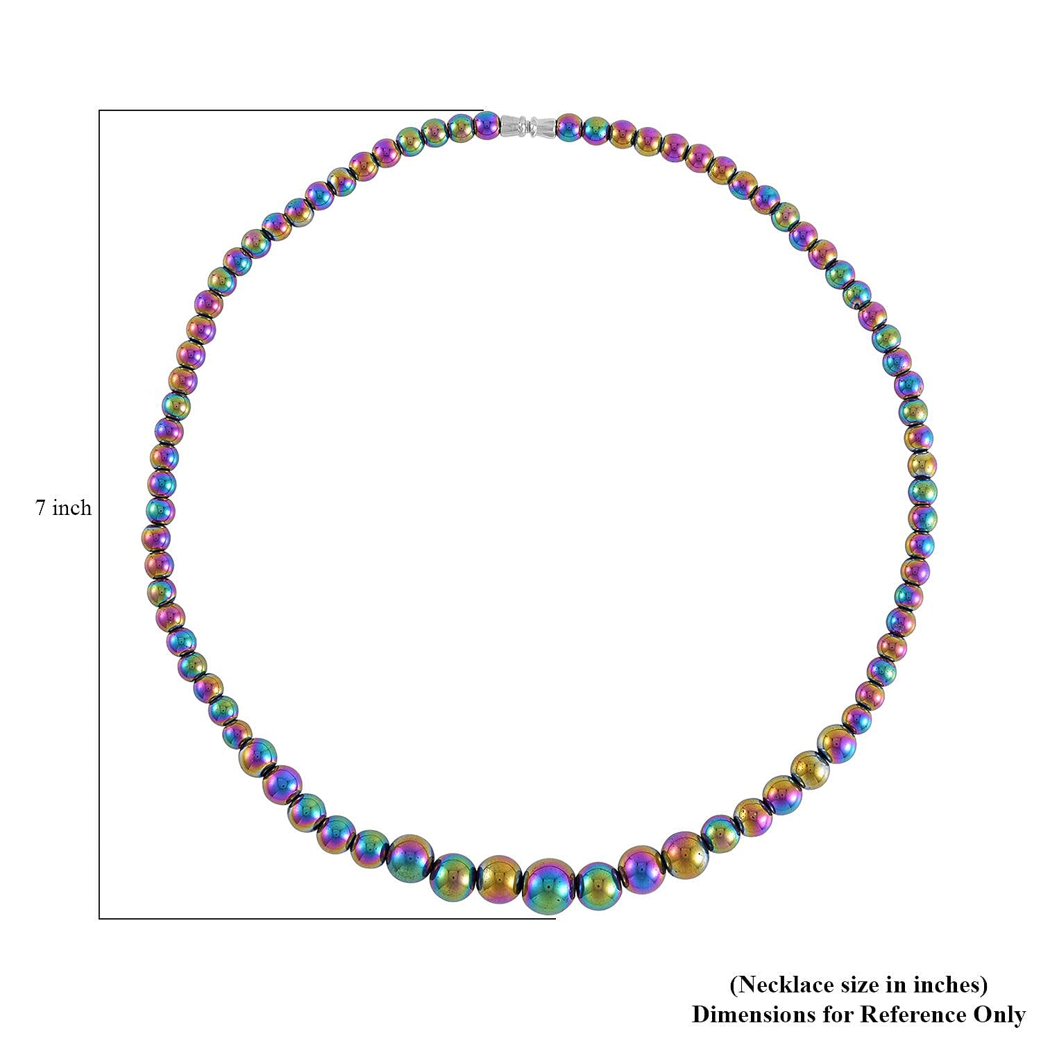  Magic Plated Hematite Beaded Necklace 20 Inches in Silvertone 120.00 ctw