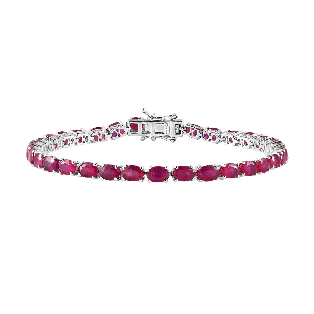 Niassa Ruby (FF) Tennis Bracelet in Platinum Over Sterling Silver (8.00 In) 24.65 ctw image number 0