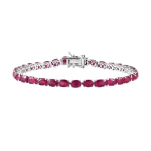 Niassa Ruby (FF) Tennis Bracelet in Platinum Over Sterling Silver (8.00 In) 24.65 ctw