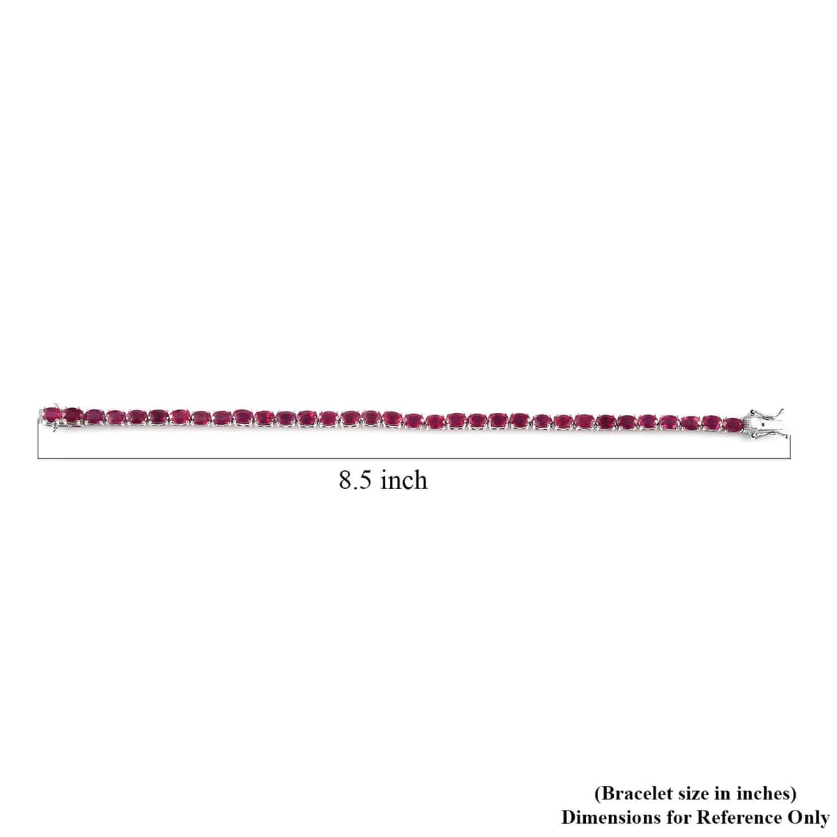 Niassa Ruby (FF) Tennis Bracelet in Platinum Over Sterling Silver (8.00 In) 24.65 ctw image number 4