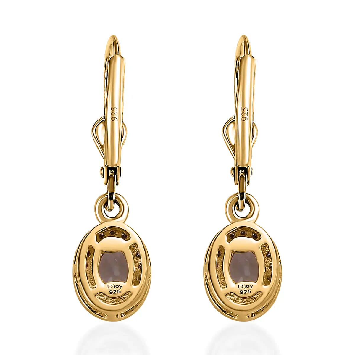 Green Tanzanite Dangle Earrings,  Green Diamond Accent Earrings, Tanzanite Lever Back Earrings, Vermeil Yellow Gold Over Sterling Silver Earrings 1.15 ctw image number 4