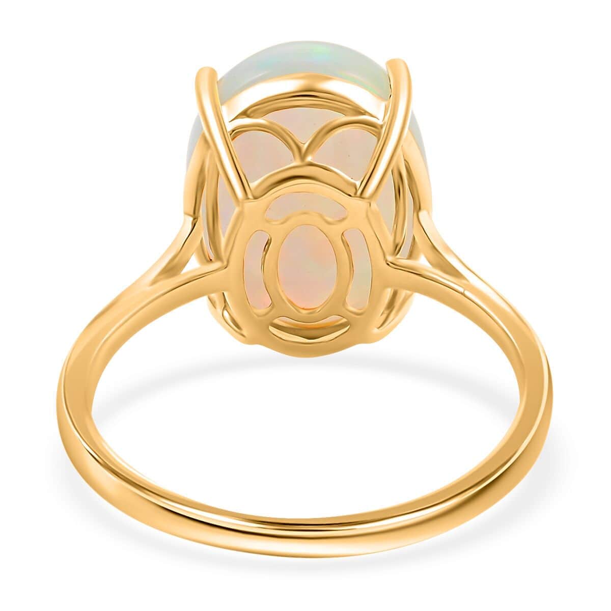 Luxoro 10K Yellow Gold AAA Ethiopian Welo Opal Solitaire Ring (Del. in 3-5 Days) 6.85 ctw image number 4