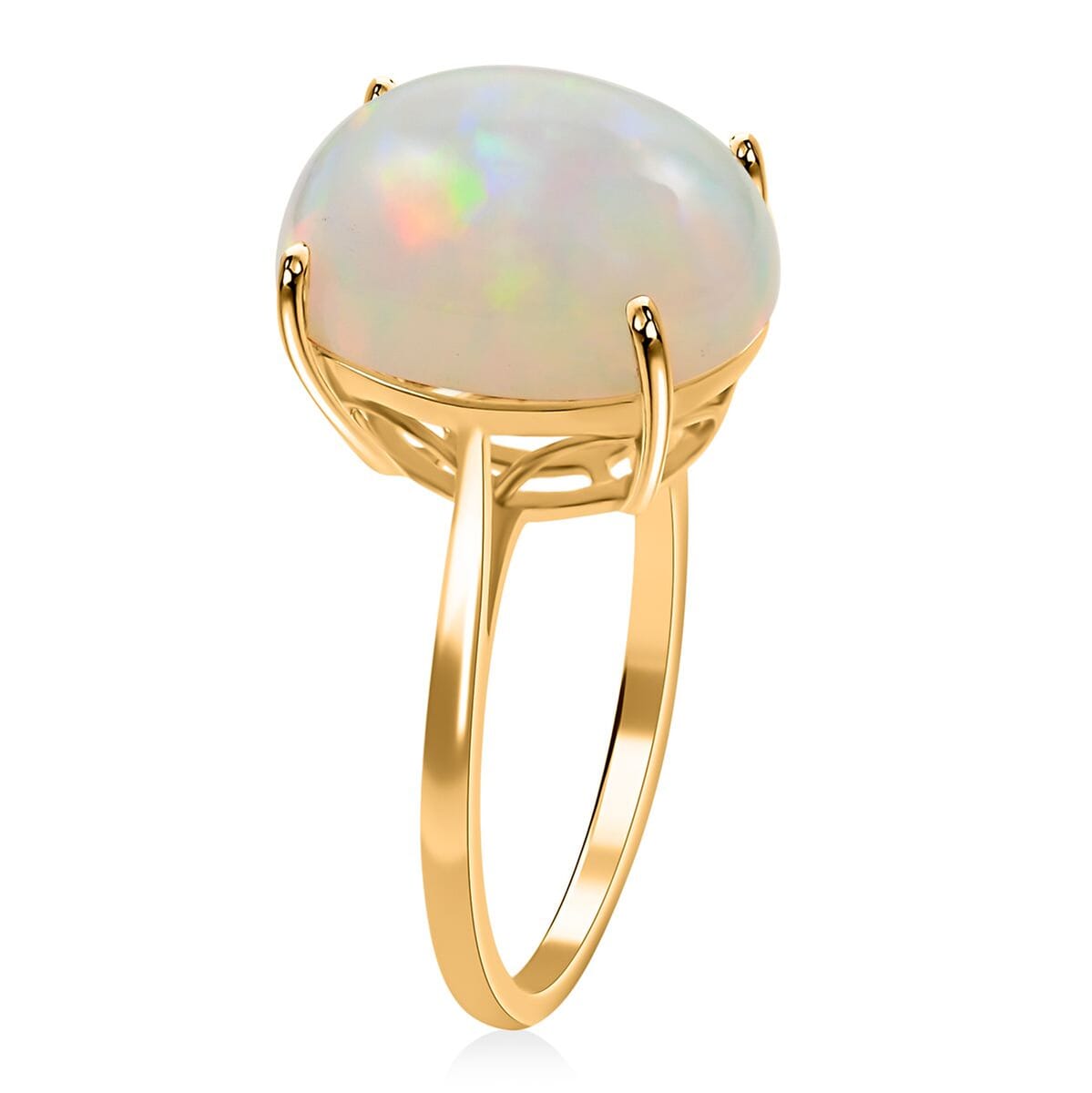 Certified and Appraised Luxoro 10K Yellow Gold AAA Ethiopian Welo Opal Solitaire Ring (Size 8.0) 6.85 ctw image number 3