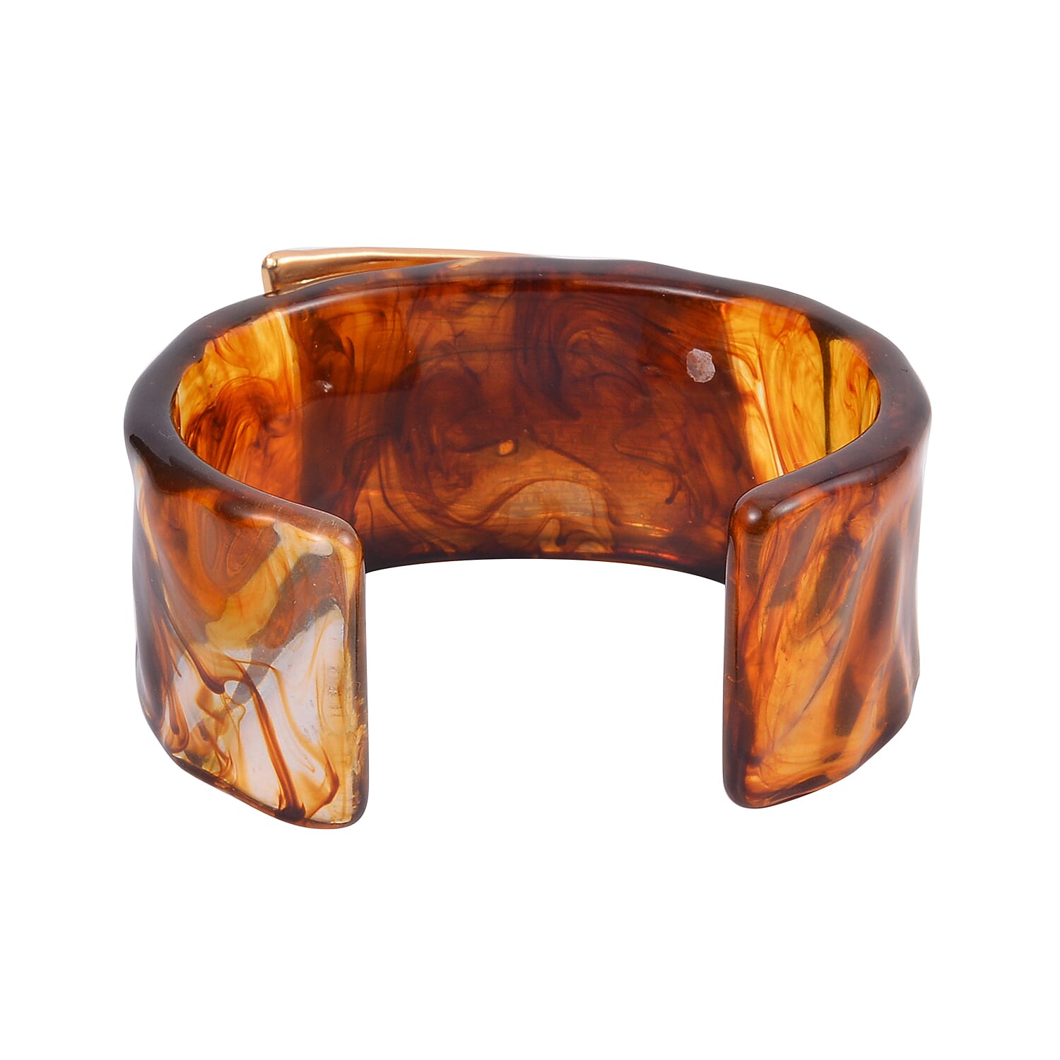 Champagne Resin Cuff Bracelet in Goldtone (7 In)